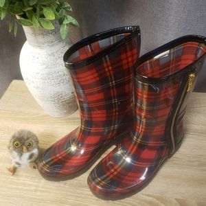Plaid Rain Boots